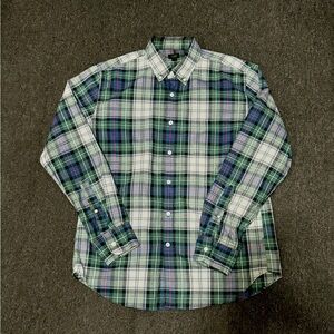 J. Crew Men's Size M Slim Fit Long Sleeve Button Down Plaid Shirt Medium EUC